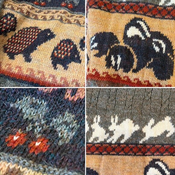 *RARE* VTG 80s 'Concept Knitwear' quirky autumnal wool cardigan! π 𦑠π¦ π - Picture 7 of 11